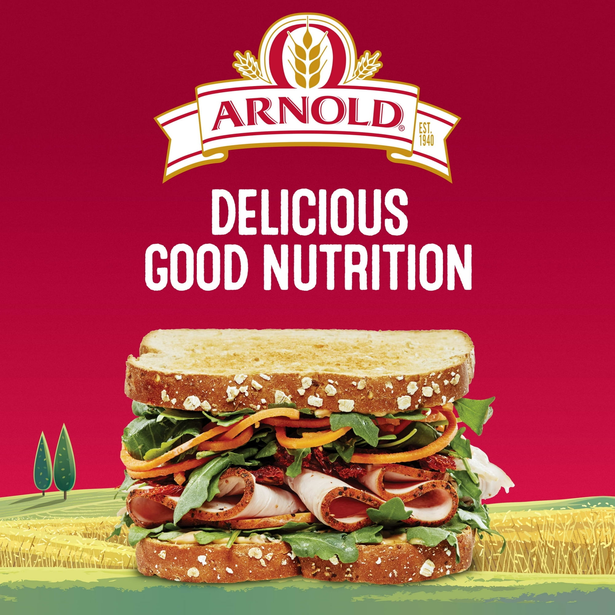 Arnold Small Slice Whole Wheat Bread 18 oz Soft Pre-Sliced Wheat Loaf (Pack of 2)