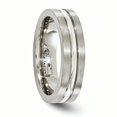 thumbnail image 4 of Edward Mirell Titanium Brushed&Polished w/Sterling Silver 6mm Band, 4 of 7