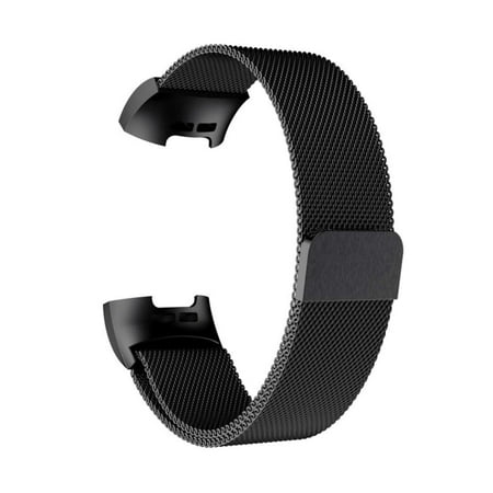 Mignova Milan Stainless Steel Magnetic Replacement Wristband Small and Large Female Men, Suitable for Fitbit Charge 3 / Charge 3 SE Fitness Activity Tracker