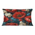 thumbnail image 3 of Designart "Pattern Of Blue And Red Poppy Flowers IV" Floral Throw Pillow - Traditional Pillow For Couch - Insert And Pillows Covers For Living Room Decor, 3 of 5