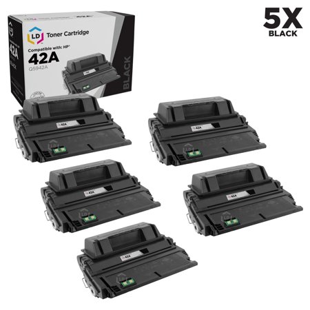 Ld remanufactured replacements for q5942a / 42a set of 5 black toner cartridges