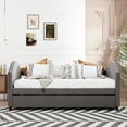 thumbnail image 2 of Harper & Bright Designs Upholstered Sofa Daybed, Twin Trundle Bed with Wood Slat Support Platform, 2 of 8
