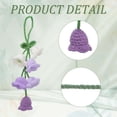 thumbnail image 3 of Accesorio colgante de coche de ganchillo, adorno hecho a mano con 6 flores de lirio de los valles para decoración de coche, 3 of 6