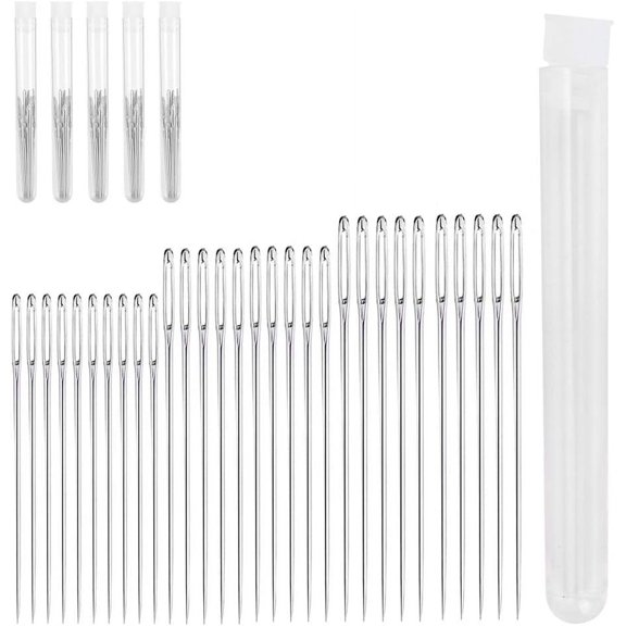 Large Eye Blunt Needles, Stainless Steel Yarn Knitting Needles, Sewing Needles for Hand Sewing, Crafting Knitting Weaving Stringing Needles, Weave Tools Accessories for Sewing Stitching(3)