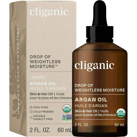Aceite de argán orgánico Cliganic, tamaño de galón a granel, 128 oz, puro, sin OGM