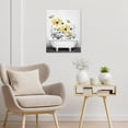 thumbnail image 5 of Yellow Floral Wall Art for Living Room,Yellow and Gray Flower Butterfly in Bathtub on Rustic Wood Canvas Wall Art Country Wildflower Framed Wall Art for Bathroom Bedroom Decor,16L X 12W inches, 5 of 6
