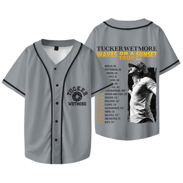 Tucker Wetmore Waves On A Sunset Tour Merch Veste de Baseball Tee Unisexe Mode Manches Courtes T-Shirts, TTP, Style 8