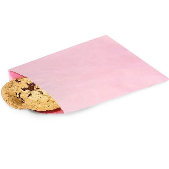 Pack of 1000, 1/2 Lb Petal Pink Paper Candy Bags 5.75 x 7.5" Great for Nuts, Candies & Food Items