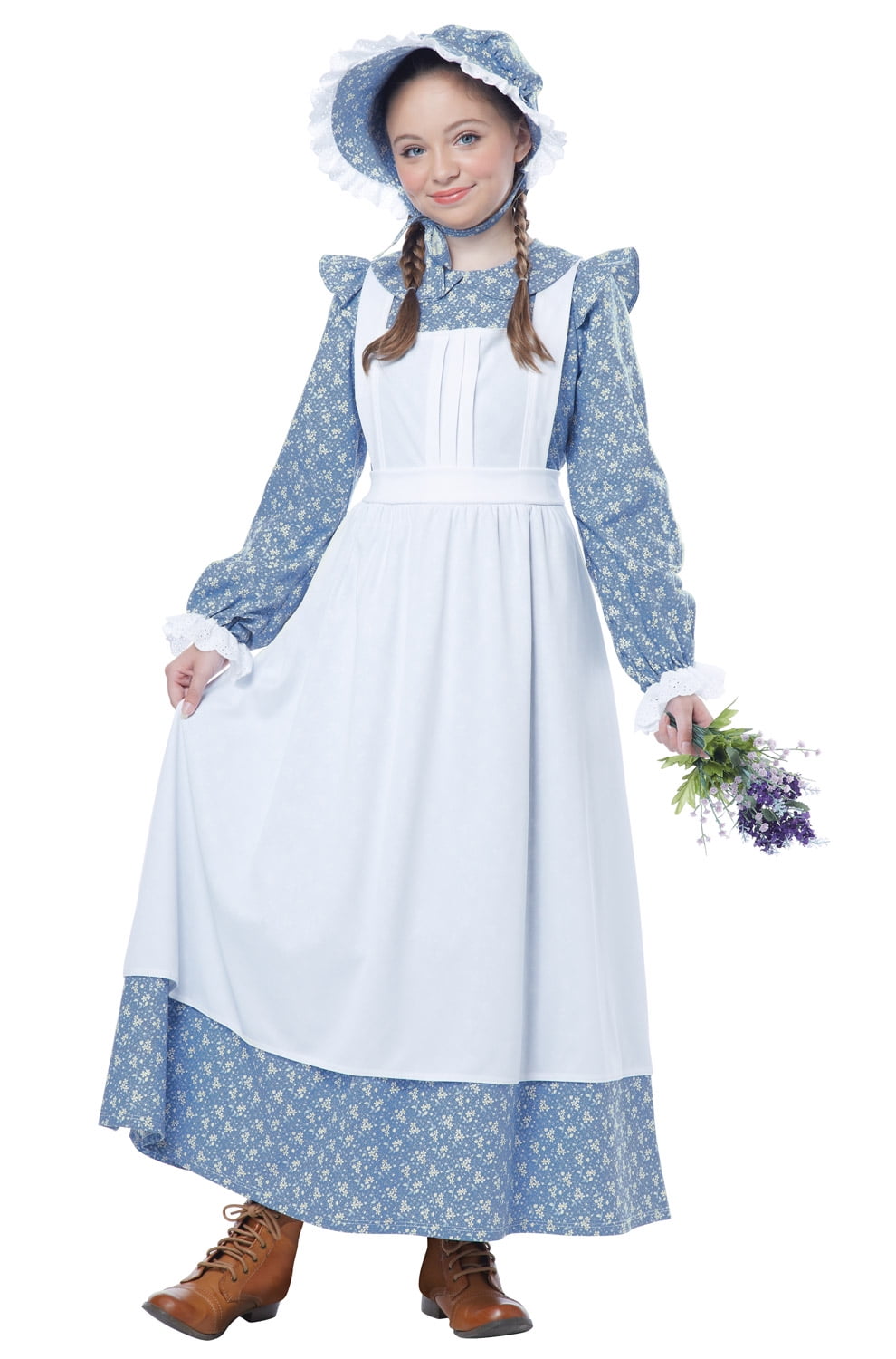 Large Brand New American Colonial Pioneer Girl Child Costume 