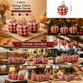 thumbnail image 5 of Vintage Fabric Apple Decor, 3-Piece Stuffed Cotton Apple Ornaments, Red Gingham Farmhouse Table Centerpiece, Hanging Fall Christmas Home Decor for Mantel, Shelf, Dining Room, 5 of 7