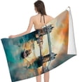 thumbnail image 2 of PHYHOO Kids Bath/Pool/Beach Towel,Oil Painting Oversized Quick Dry Microfiber Beach Towel Landscapes Art Lightweight Sand Free Towel Super Soft &amp; Absorbent for Travel Swimming Sports 30x60in, 2 of 8
