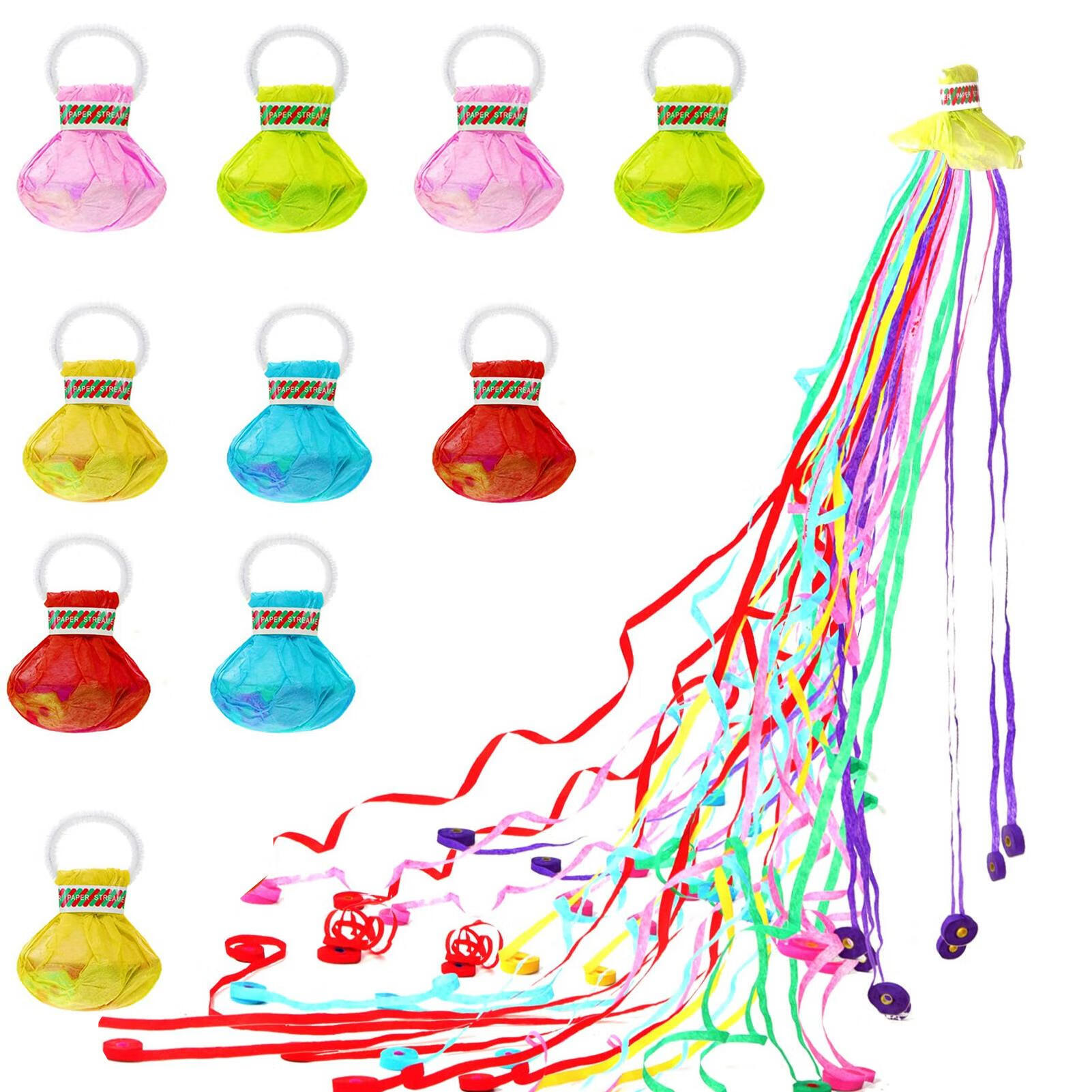 Foaenda Streamers Poppers 10pcs Colorful Hand Throw Confetti