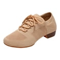 thumbnail image 5 of Rokment Womens Jazz Latin Dance Shoes Lace up Sneakers Modern Ballroom Teaching Practice Performance Dancing Sneakers Khaki Size 6, 5 of 5