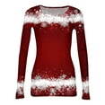 thumbnail image 6 of Ribbed Knit Long Sleeve Shirts for Women Stretch Slim Fit Christmas Tee Tops Xmas Tshirts, 6 of 6