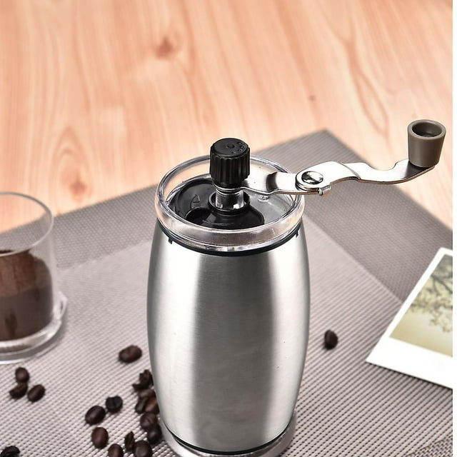 10.2*7.2*15.5cm Manual Coffee Grinder with Ceramic Adjustable Conical Burr, Portable Bean Grinder for Home and Office, Fine or Coarse Grind