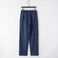 thumbnail image 6 of WOLIAUO Mens Linen Pants Summer Beach Pants Casual Loose Fit with Waist Drawstring Lightweight Vacation Clothing (2XL Navy), 6 of 6
