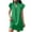 Green, variant on Staron Women's Summer Dresses Smocked V Neck Dresses Ruffle Short Sleeve Flowy Tunic Dress Casual Summer Solid Color A Line Mini Sundress