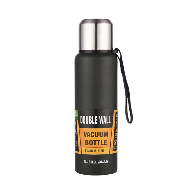 Naiovety Botella de agua para bicicleta de gran capacidad de 1,5 l (máx.), taza de té de acero, taza térmica portátil para exteriores, senderismo, Utensilios de cocina Verde 750ml Naiovety HA006362-07