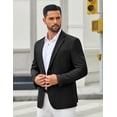 thumbnail image 2 of COOFANDY Mens Black Blazer Casual Suit Jacket Slim Fit Wedding Blazer for Men Lightweight Knit Sport Coat Summer Coat, 2 of 6