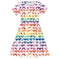 thumbnail image 4 of JUSLIO Girls Pleated Dress Print Casual Short Sleeve Dresses Size 6, 4 of 5