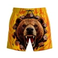 thumbnail image 2 of Mustard Yellow Funny Hawaiian Tropical Straight Leg Elastic Waist Beach Shorts for Mens Summer Fall Graphic Pants Shorts Mens 2026 Clothing Fashion XXL, 2 of 9