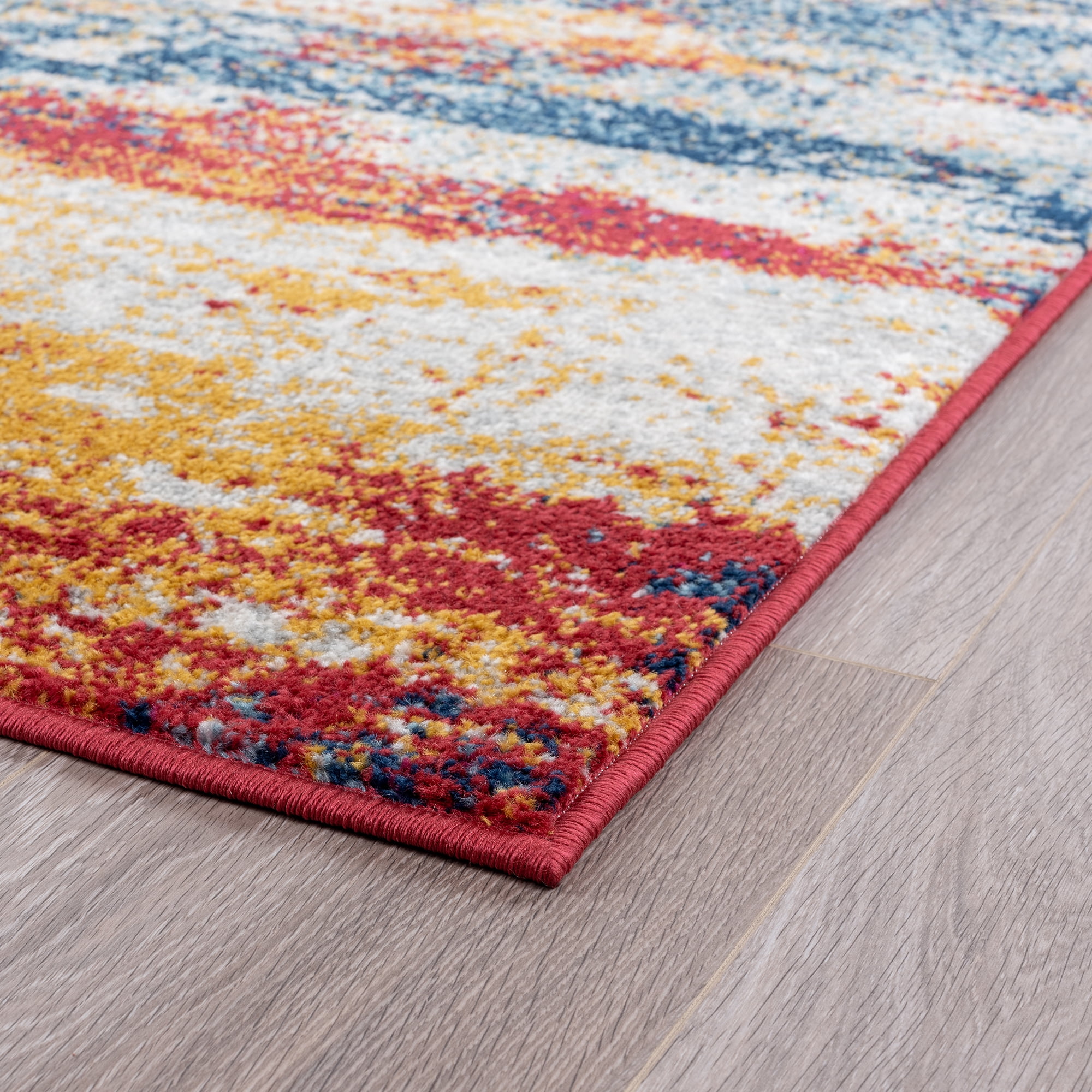 Diamond Contemporary 5' x 7' Multi-Color Polypropylene Indoor Area Rug