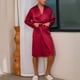 thumbnail image 5 of Bata tipo kimono de satén para hombre, bata de baño larga, pijama ligero de seda para dormir, con cinturón, tallas S a XXL, 5 of 6
