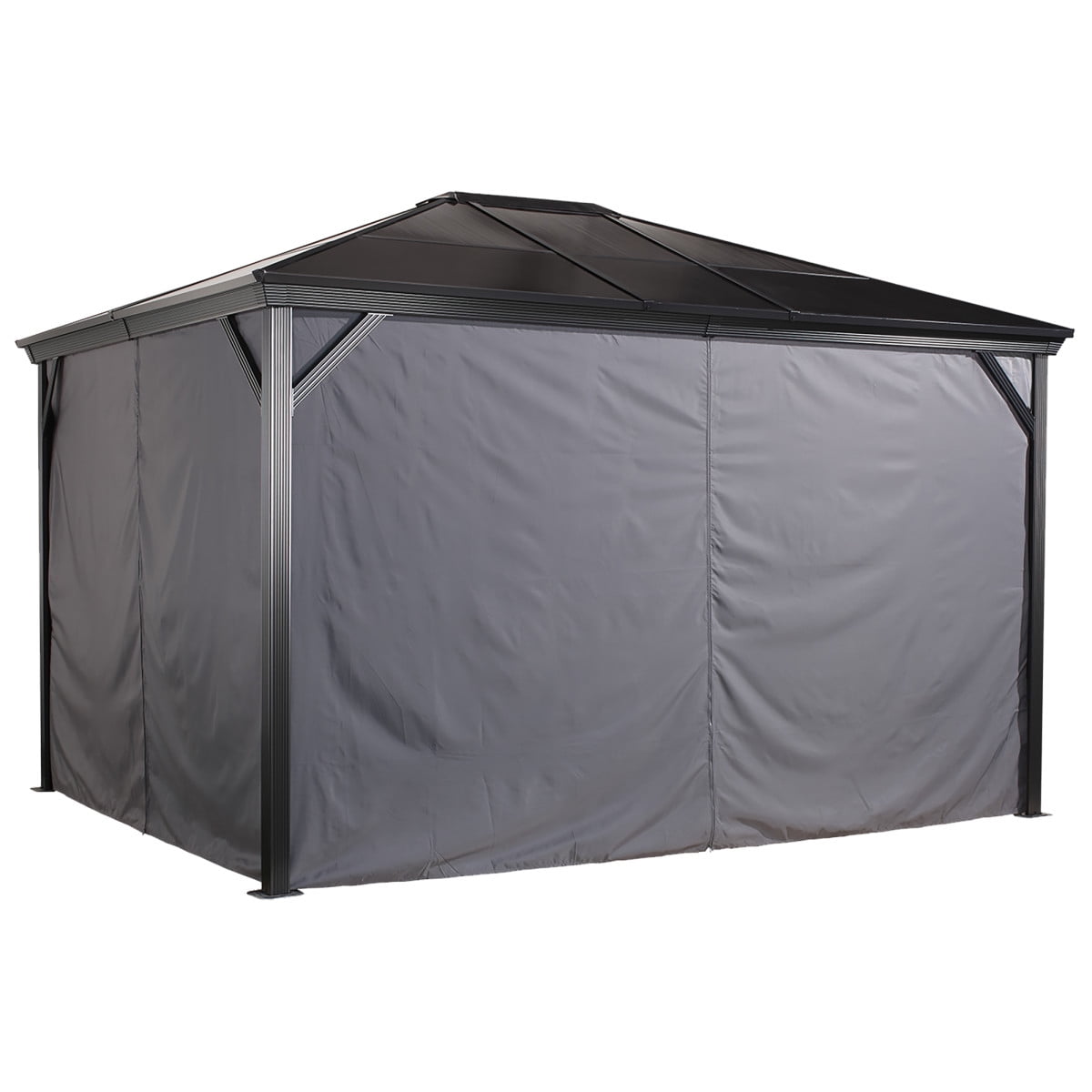 Sojag, rideaux gris pour abri soleil Verona, 10 pi x 10 pi, polyester, rideaux d'extérieur