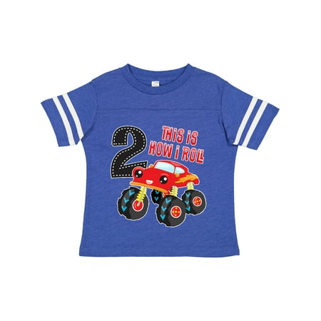 

Inktastic Monster Truck How I Roll 2nd Birthday Gift Toddler Boy Girl T-Shirt