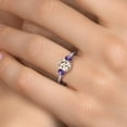 thumbnail image 4 of Gem Stone King 1.50 Ct Oval Peach Morganite Purple Amethyst 925 Sterling Silver Ring, 4 of 6