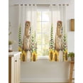 thumbnail image 4 of Groundhog Day Sheer Curtains 45 Inch Length 2 Panels Set for Living Room/Bedroom, Sunflower Spring Floral Botanical Rustic Kitchen Curtains Grommet Semi-Sheer Curtains Window Treatments 42"x45"x2, 4 of 7
