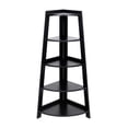 thumbnail image 2 of Hassch 5 Tier Corner Shelf Stand Wood Display Storage Home Furniture, Black, 2 of 8