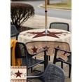 thumbnail image 6 of Square Outdoor Tablecloth with Umbrella Hole Red Texas Star Rustic Outside Table Cloth Waterproof Patio Table Cover Farmhouse Berry Brown Wooden Zipper Tablecloths for Picnic Party Camping 60x60 Inch, 6 of 8