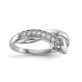 thumbnail image 1 of Sterling Silver Rhodium-plated CZ Snake Ring Size 7, 1 of 1