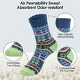 thumbnail image 3 of Loritta 5 Pairs Wool Socks for Women Warm Ethnic Thick Knit Thermal Crew Winter Warm Socks, 3 of 6