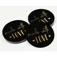thumbnail image 3 of Inkdotpot 100 Pack Real Gold Foil Paper Tag Made With Love Text Favor Hang Tag, 3 of 6
