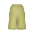 thumbnail image 4 of Yubnlvae Summer Casual Shorts for Women - High Waist Elastic Waist 3 Inseam Linen Shorts - Breathable Loose Fit Beach Shorts (S-XXXXXL) (Green 1 | 3XL), 4 of 5