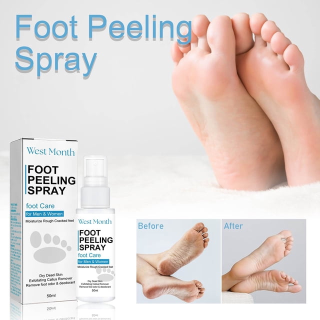 Spray exfoliante para pies que elimina eficazmente la piel áspera, muerta y callosa. Hidrata y nutre tus pies en la estación seca. 50 ml. Cuidado de los pies.
