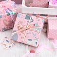 thumbnail image 5 of HOMERAL Reversible Cat Design Wrapping Paper Roll - Pink and white polka dot design on the other side, suitable for Valentine's Day, Birthday, Mother's Day, Wedding, Baby Shower, 5 of 7