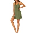 thumbnail image 4 of INSPIRE CHIC Women's Nightgown Sleeveless Sleepwear Elastic Wide Strap Sleep Shirt Short Nightshirt XL Green, 4 of 6