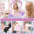 thumbnail image 6 of BRINJOY Wooden Vanity Set for Kids, Toddler Tabletop Beauty Salon Play Set w/Accessories & Drawer, Princess Makeup Pretend Play Vanity Table Toy with Mirror for Little Girls Age 3-8, 6 of 8