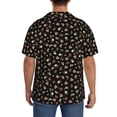 thumbnail image 3 of Balery Flower Pattern On Black Camisa Casual de Manga Corta con Botones para Hombre, Texturizada, Estilo Cubano, para Playa, Verano-4X-Large, 3 of 5