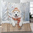 thumbnail image 4 of Playful Great Pyrenees Welcomes Winter Snowy Day with Cardinal Bird Quilt Blanket Pyr Dog Lover Cozy Comforter Throw Blanket - 12017, 4 of 5