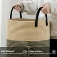 thumbnail image 5 of Natural Rope Woven Laundry Basket | Foldable Storage Organizer for Clothes, Toys & Blankets | Large Capacity Hamper with Sturdy Handle | Brown, 5 of 5
