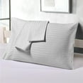 thumbnail image 3 of CCNY Pillowcases 2 Pieces Light Grey- Euro Sham 26x26 Size Stripe 600 TC 100% Egyptian Cotton Pillow Cushion Cover, 3 of 7