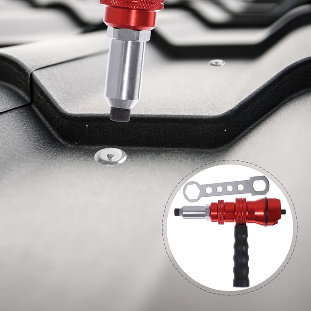 REOFLYUP 1Set Aluminum Alloy Rivet Adapter for Drill Efficient Riveting Tool Red