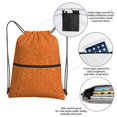 thumbnail image 4 of Wukai Orange Glitter Waterproof Drawstring Backpack with Zipper Pocket,Large Foldable Gym Bag for Women and Men, Perfect for Sports, Yoga, and Travel, 4 of 8