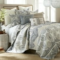 thumbnail image 3 of Levtex Home - Trevino - Decorative Pillow (20 x 20in.) - Embroidered Medallion Stripes - Grey, Beige, and White, 3 of 4