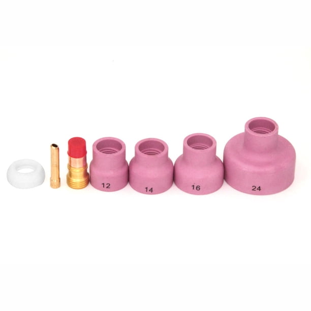 Taza de soldadura Irfora 6pcs TIG Soldaduras Antorcha Boquilla Anillos Cubierta Gases Lente Vidrio Cerámica Kit de taza de soldadura Taza de soldadura para WP9 / 20/25/17/18/26 Accesorios de soldadura Irfora Taza de soldadura