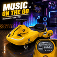 thumbnail image 5 of FUPOJH 12V Electric Drift Kart for Kids, 360° Spinning Ride on Car with Bluetooth Music,AUX,USB,4mph,No Remote Control Included,Yellow, 5 of 7